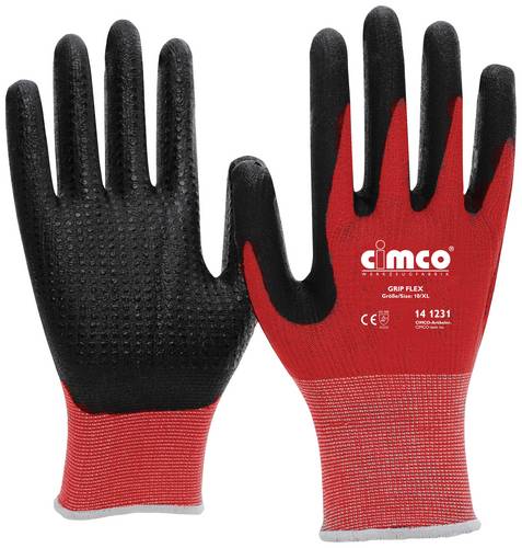 Cimco 141231 Grip Flex schwarz/rot Strickgewebe Arbeitshandschuh Größe (Handschuhe): 10, XL EN 388 1 Paar