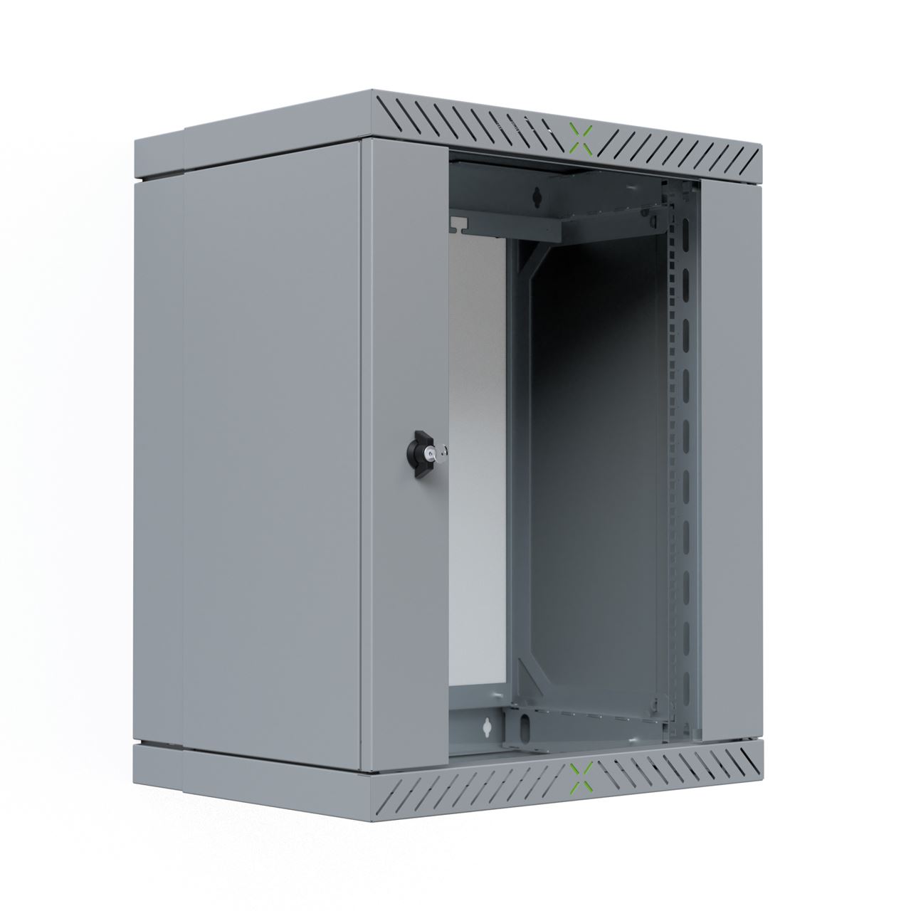EFB Elektronik 19" Wandgehäuse X-Rack mit Glastür 400-600mm 15HE grau