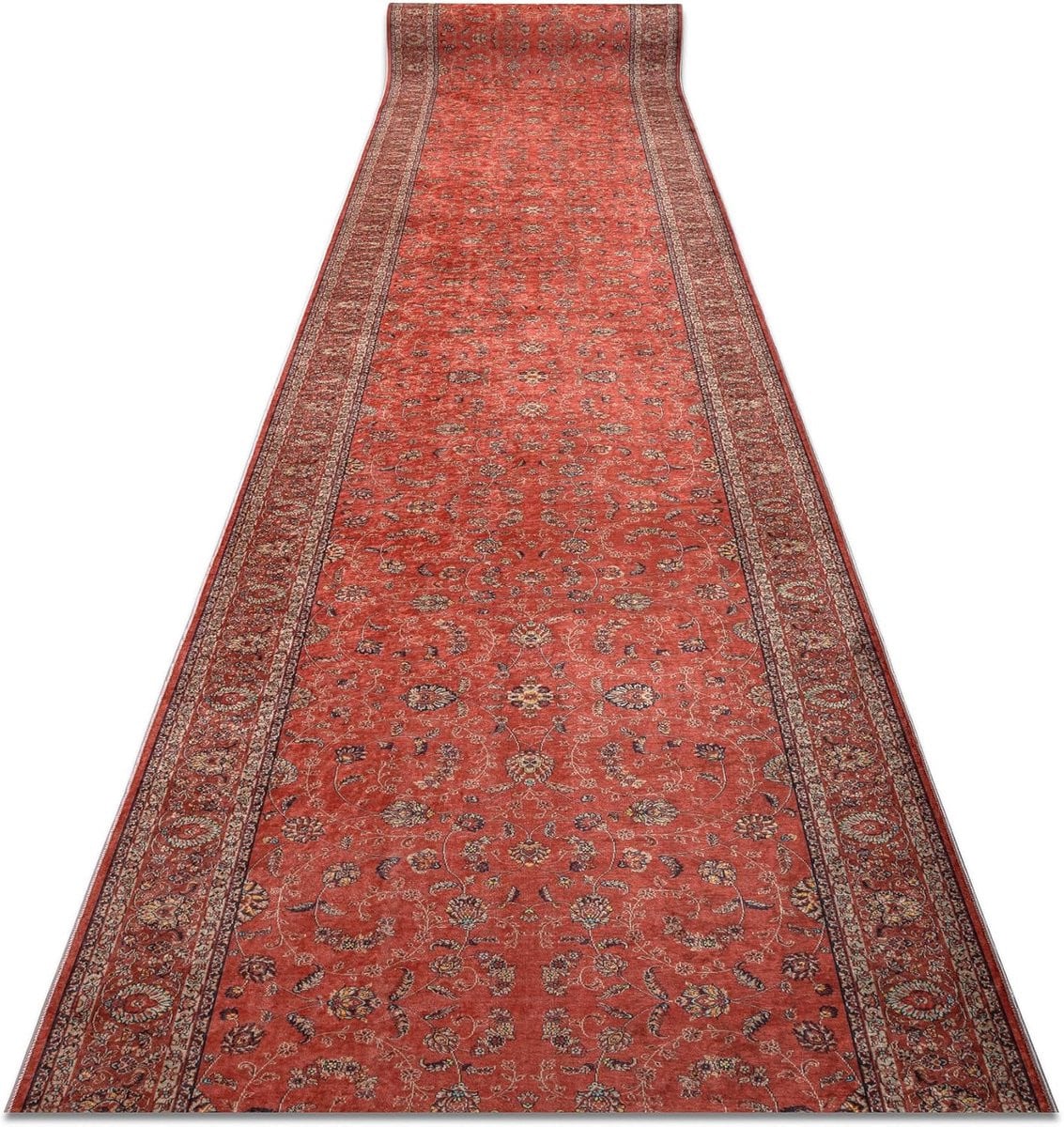 Machinewasbaar Loper Vloerkleed voor Gang of Keuken - Rood - 60 x 220 cm