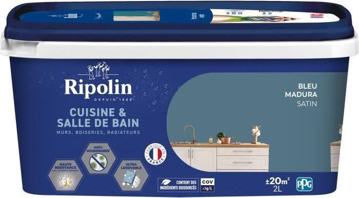 RIPOLIN Cuisine et Bain Verf voor keuken en badkamer Madura blauw 2 liter