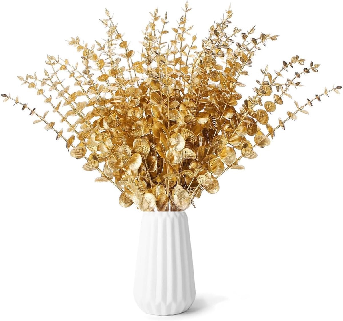 24 stuks kunstmatige eucalyptustakken in het goud voor decoratie