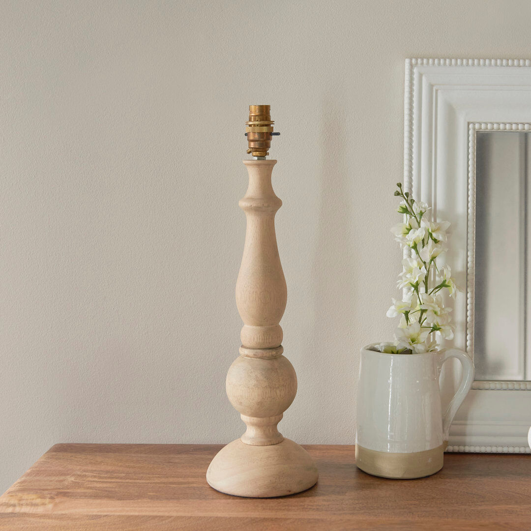 Heritage Hues Hidcote Table light Base finished in Natural wood Beige 44.5cm H X 13.5cm W X 13.5cm D