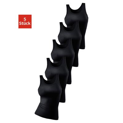 Unterhemd, Damen, Gr. 50/52, N-Gr, schwarz, Doppelripp, Obermaterial: 100% Baumwolle, PETITE FLEUR BY LASCANA, unifarben, körpernah, tiefer Rundhals, Unterhemden Unterhemd, weiche Doppelripp-Qualität, tiefer Rundhalsausschnitt