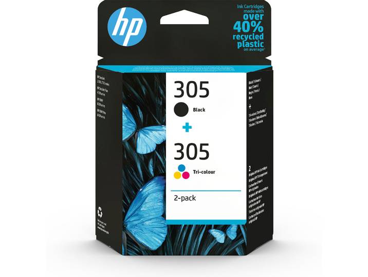 Pack de cartouches d'encre d'origine noir + 3 couleurs 305 HP
