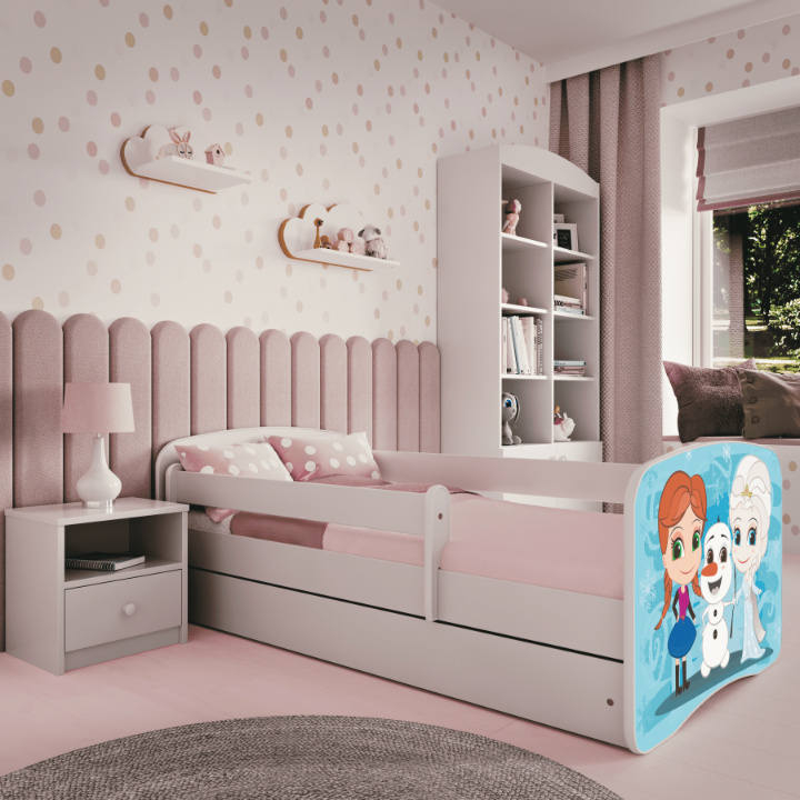 Kinderbett Jugendbett Eisberg 70x140, 80x160, 80x180 cm - Komplettset mit Matratze, Schublade & Rausfallschutz