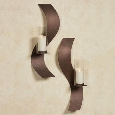 Touch Of Class Metal Rhythmic Wall Sconces Rich Bronze Set of Two, Set of Two, Rich Bronze
