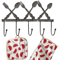 DanDiBo Handtuchhaken Handtuchleiste 96253 Handtuchhalter Küche Metall Hakenleiste Vintage Garderobenleiste Kleiderhakenleiste