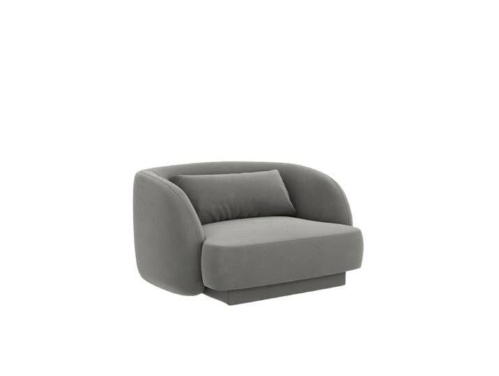 Design Sessel „Tulum“ Samt Hellgrau chosen by Bloomingloft