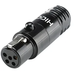 HICON Mini-XLR, 5-pol , Metall-, Löttechnik-Kabelbuchse, gerade