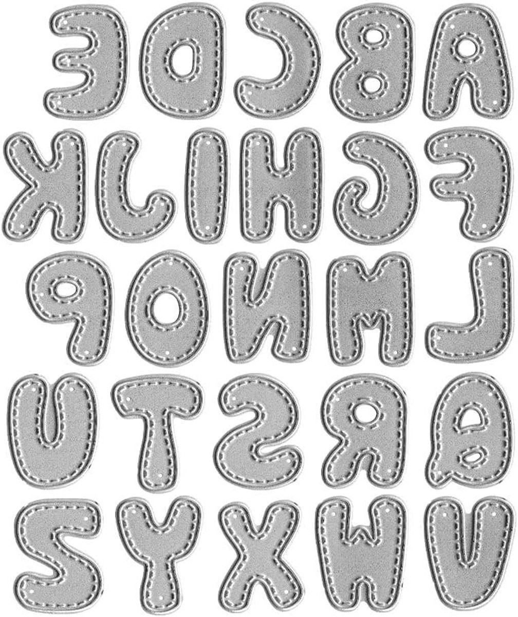 Alfabet Snijmallen Letters Stencil voor Kaarten Maken van Carbon Staal - 15 cm - Zilver