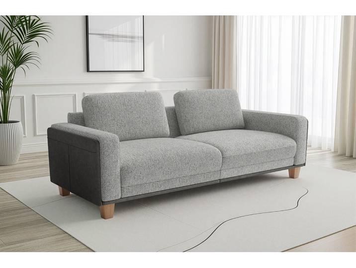 Big-Sofa SIT & MORE Concept , silber, B:226cm H:84cm T:93cm, 100% Polyester, Sofas, Big-Sofa, Modernes Sofa in drei Fußfarben zur Auswahl