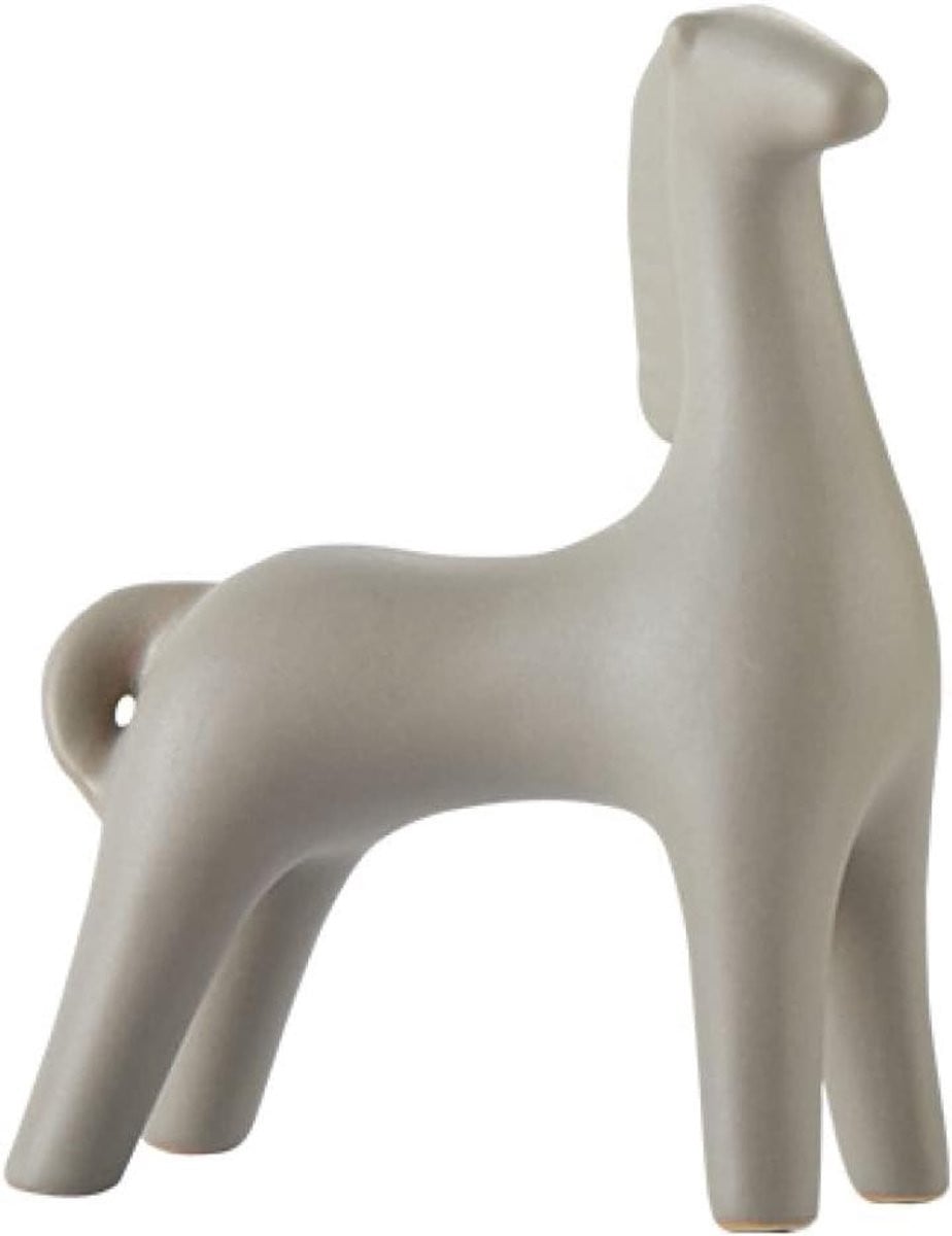 Handgemaakt Keramisch Paard Sculptuur - Mat Wit Dierenbeeldje - Hoogte: 155 cm