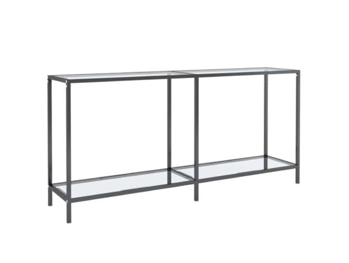 HAQWRDQSG Konsolentisch Glas 160x35x75,5 cm Flurtisch Transparent Zweistöckiges Design bietet praktische Ablagefläche für Flur, Eingangsbereich oder Wohnzimmer mit eleganter Glasoptik.