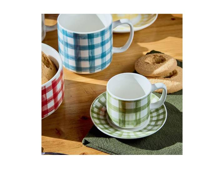 Espressotasse Tognana Caledonia 100 ml, 6 Stück , grün (mehrfarbig), 100ml, 6, Porzellan, Trinkgefässe, Espressotasse, Spülmaschinenfest, Mikrowellenfest