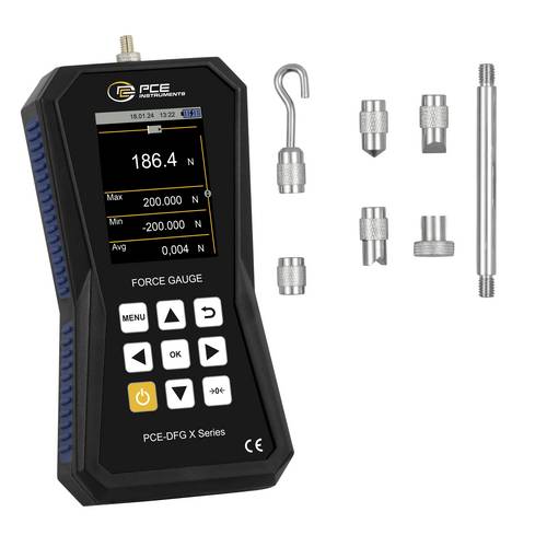 PCE Instruments Kraftmessgerät PCE-DFG 200 X |200N |7.200Hz |Genau ±0,05% F.S. |Speicher |Software |Kalibriererinnerung