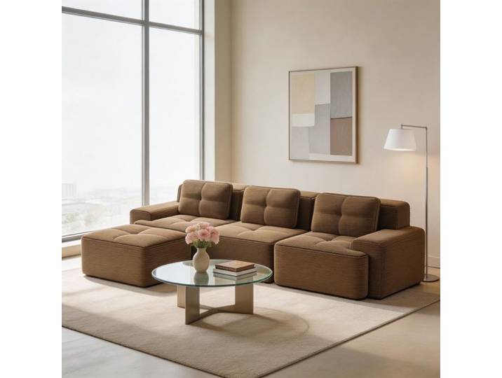 Canapé modulaire - Cloud Boneless - 3 places - Marron corde - Mousse 32D