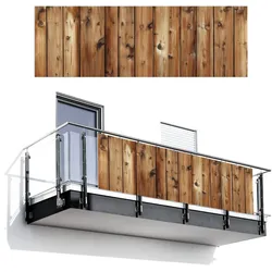 BALKON-SICHTSCHUTZ Holz - Braun Windschutz 300x100 cm