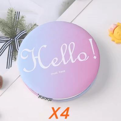 Inspire Curations Princess Round Folding Pocket Makeup Mirror letter 4pcs