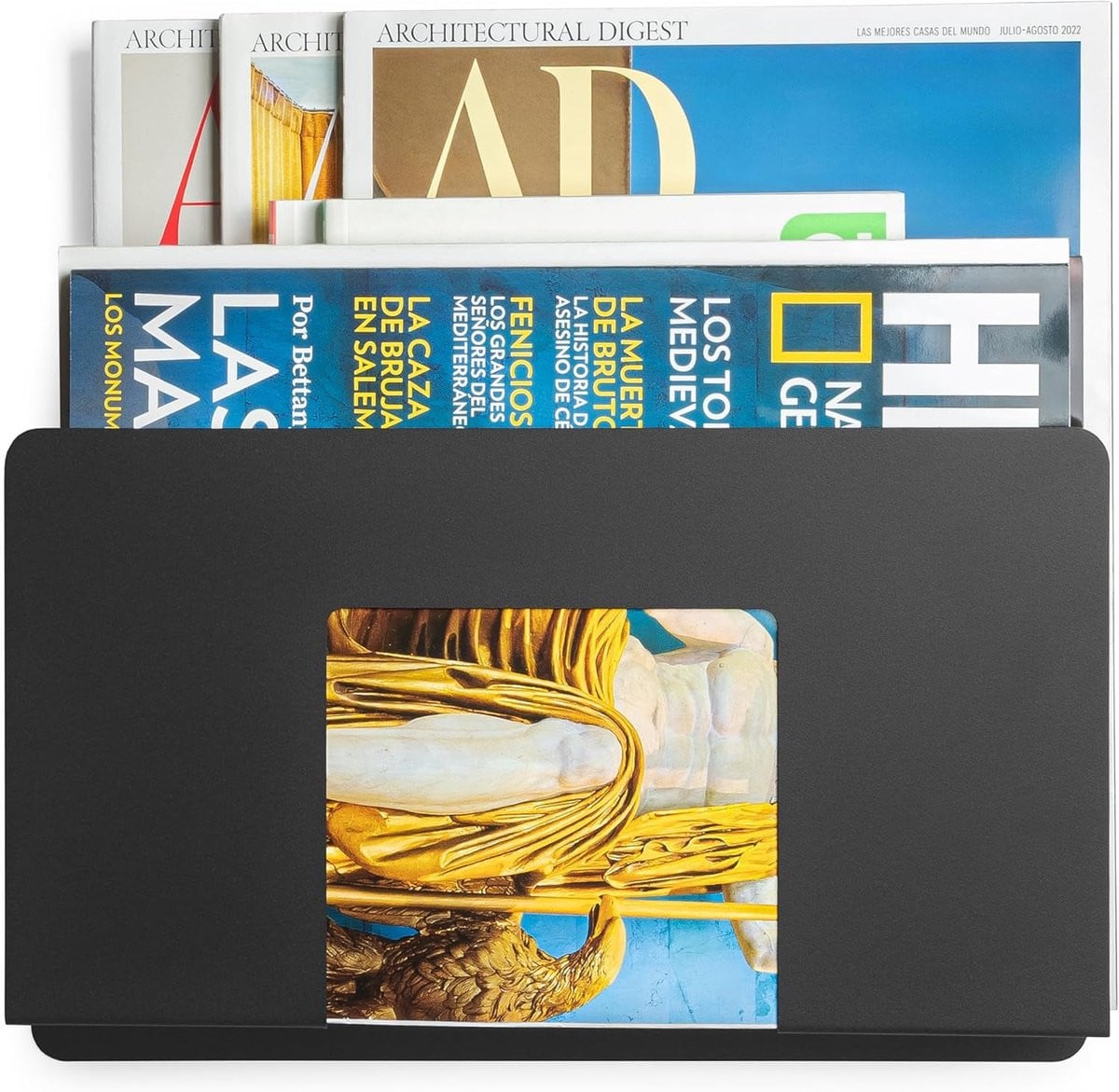 Multifunctionele tijdschriftenstandaard en documentenmap A4 organizer zwart