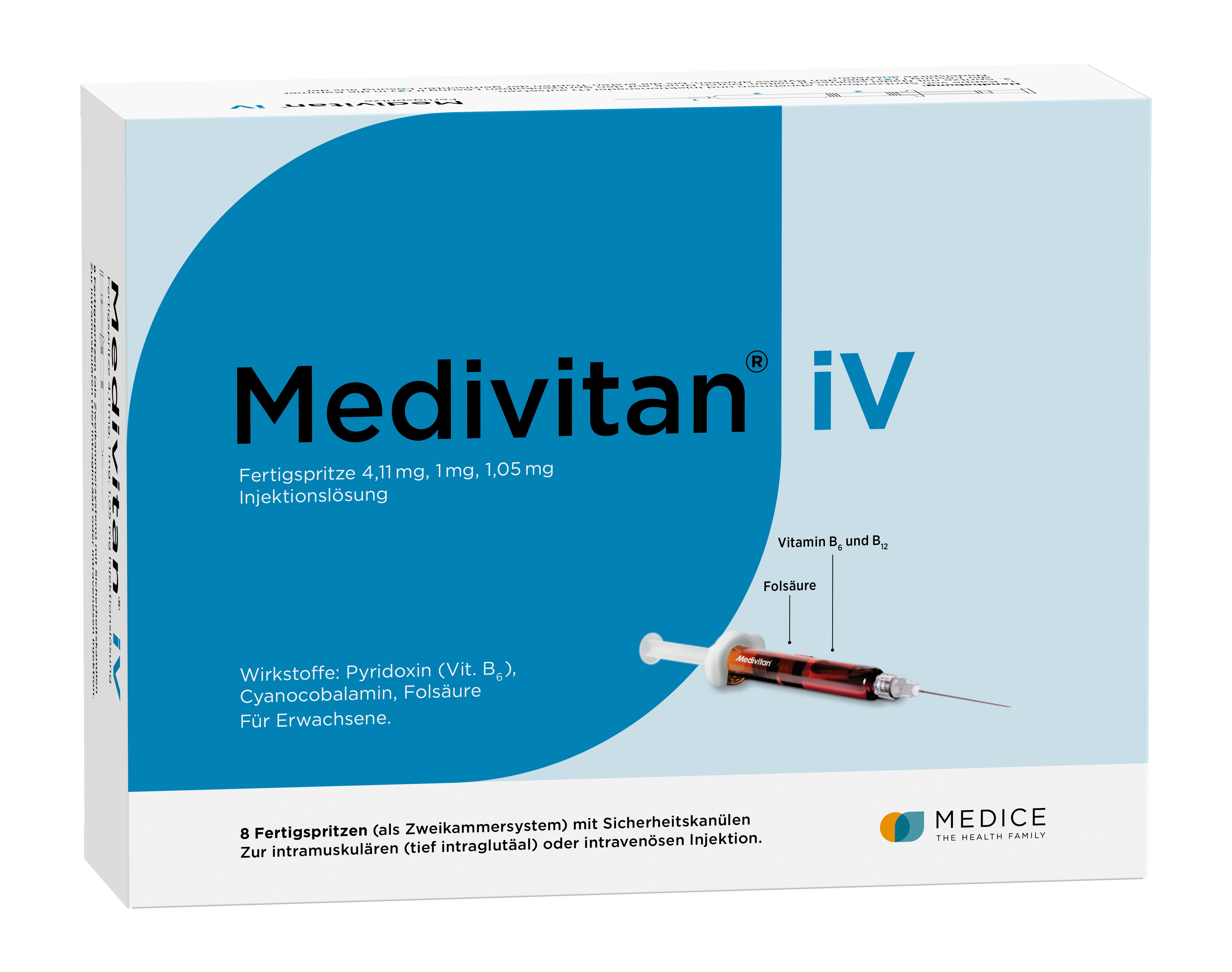 Medivitan iV Injektionslösung in Zweikammerspritze 8 St Fertigspritzen