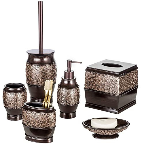 Creative Scents Bruine badkameraccessoireset Dublin - 6-delig