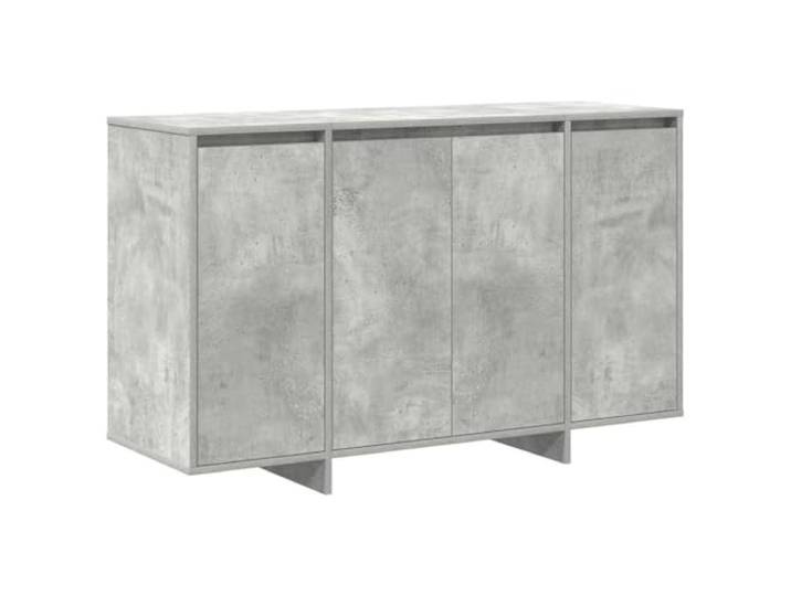 Fisinber Sideboard Betongrau 120 x 41 x 75 cm Kommode mit 4 Türen Stylischer Beistellschrank für Esszimmer und Flur. Viel Stauraum hinter vier Türen für Geschirr und Dekoration.