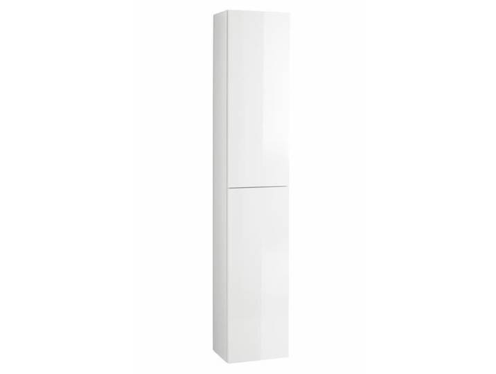 Colonne de salle de bain suspendue GIGLIO - Blanc Brillant - 2 portes - Réversible