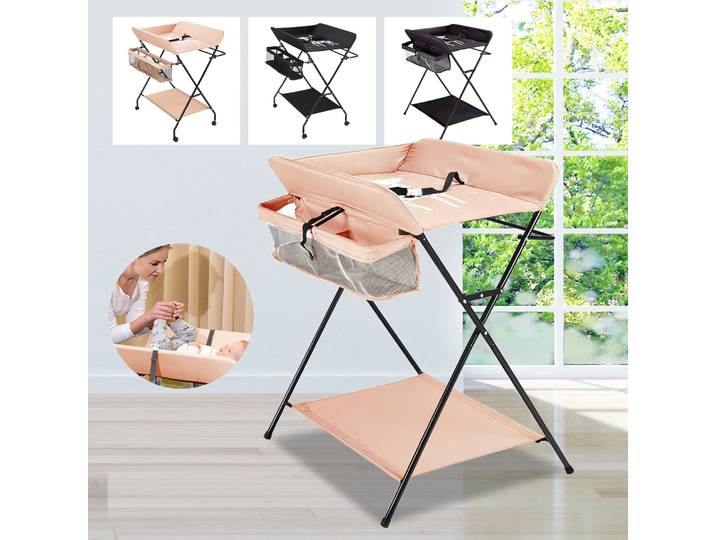 Table à langer pliante pour bébé, Station à couches, organisateur de pépinière avec rangement