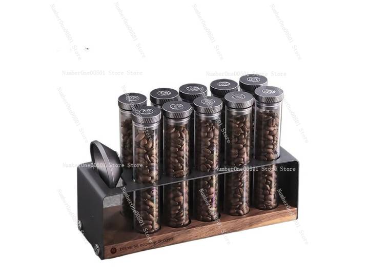 Conteneur de stockage de grains de café en verre, Tube à essai scellé hermétique, bouteille d'énergie pour grains de café