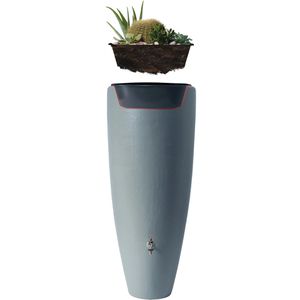 Garantia Regentonne 2in1 Wasserbehälter, 300 Liter, 62 x 62 x 145cm (B/T/H), zinkgrau