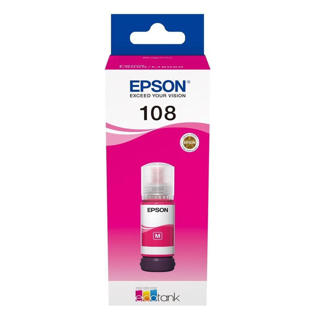 Epson Ink/108 EcoTank Magenta ink bottle (M) (C13T09C34A)