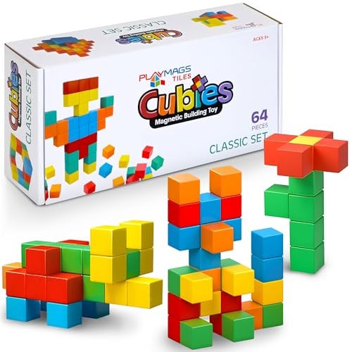 Playmags Magnetische Blokken Bouwspeelgoed, 64 stuks, Mintgroen