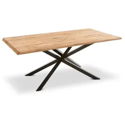 [de]sign & more Esstisch Cleveland 180 x 200 cm Holz Braun Eiche