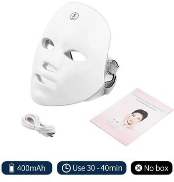 Inspire Select Rechargeable 7 Colors LED Photon Beauty Mask Facial Light Therapy Mask For Skin Rejuvenation, Face Lifting & Skincare no Box
