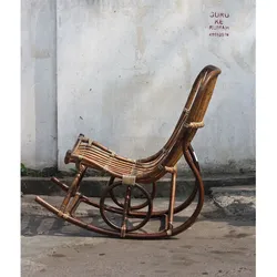 SIT Rattan Vintage Schaukelstuhl Rattan ungeschält