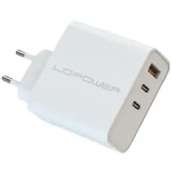 LC Power 65W USB-C, USB-A GaN-Ladegerät, weiß