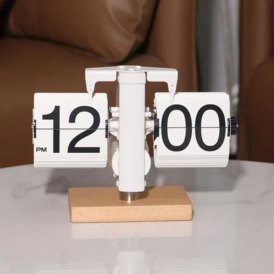 Uplift Picks Luxury Silent Automatic Flip Desk Clock Minimalist Modern Table Decor white
