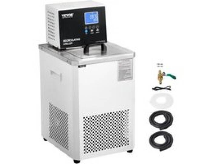 VEVOR Refroidisseur de laboratoire 6 L, pompe de circulation de refroidissement de laboratoire -5~100 ℃, écran LCD, refroidisseur refroidi par eau à circulation de bain-marie en acier inoxydable 304