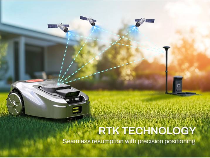 Tondeuse robot sans fil ISWARD GS RTK+AI Vision : 1000 ㎡ Évitement d'obstacles, application 4G/WiFi/Bluetooth, antivol GPS