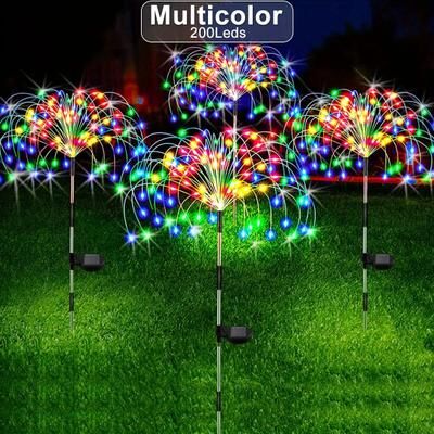 Uplifted Goods Solar Fireworks Lights For Outdoor Decoration rgb 300led 8modes