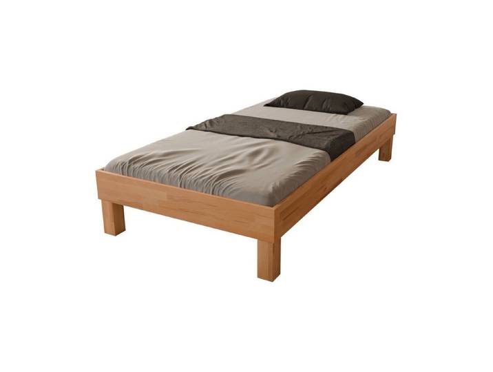 MeinMassivholz Futonbett PALMA Kernbuche (In verschiedenen Maßen erhältlich), Massivholzbett ohne Kopfteil, Einzelbett & Doppelbett, Geölt
