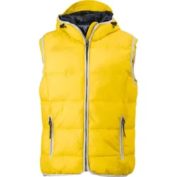 James & Nicholson Herren Bodywarmer 'Maritim' JN1076 sun yellow/white 3XL