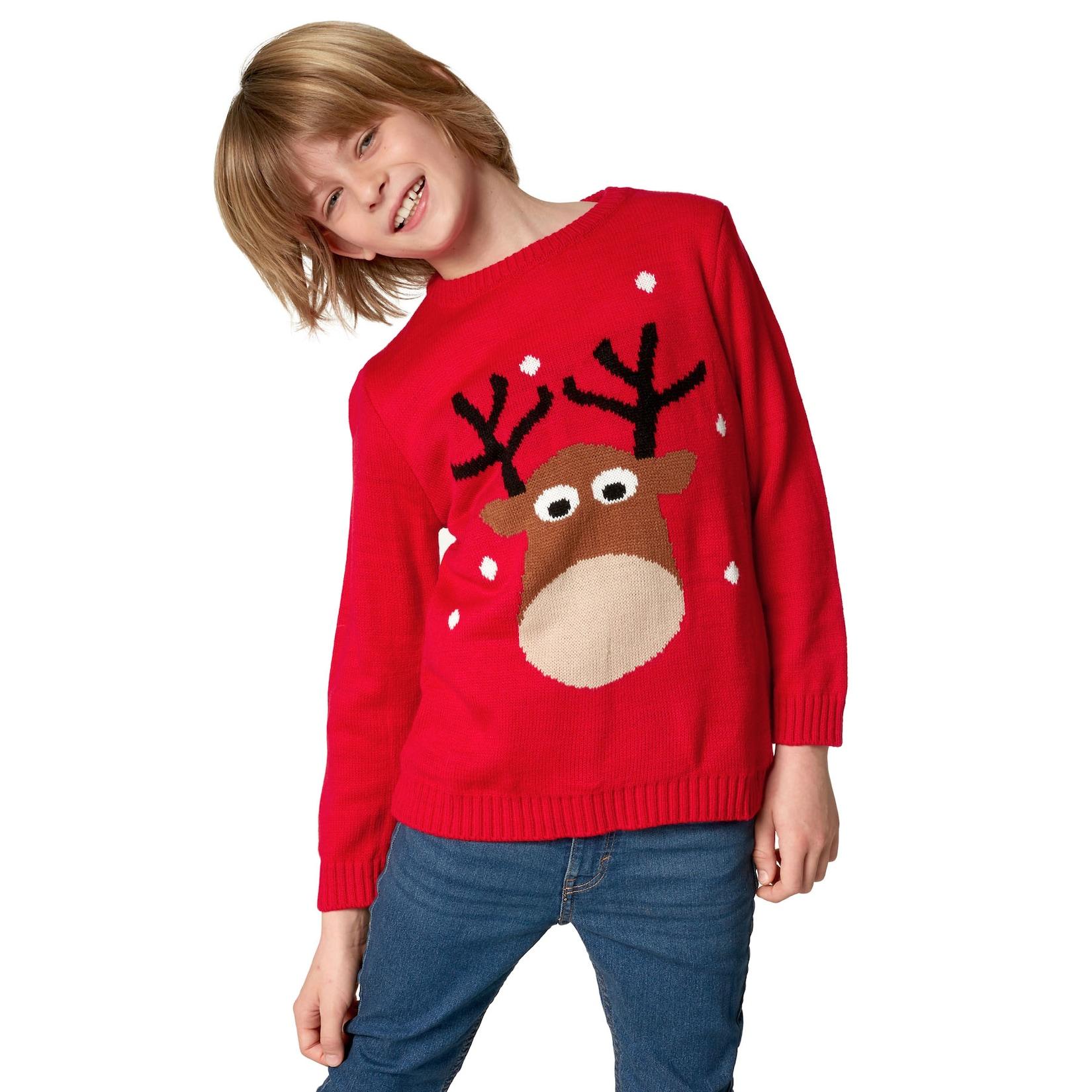 tectake® Weihnachtspullover reizendes Rentier für Kinder