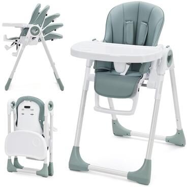 Yun Foldable High Chair for Babies and Toddlers with Adjustable Height & Footrests