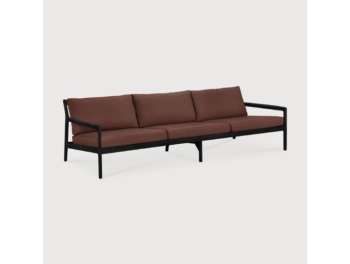 Ethnicraft Jack 3-Sitzer Sofa Teak mit Stoffkissen