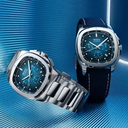 Mido Multifort TV Chronograph Blau mit zusätzlichem Band Herrenuhr M049.527.11.041.00