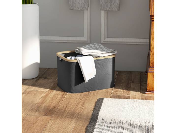HOMCOM Panier à Linge Pliable 36L avec Poignées Rainurées