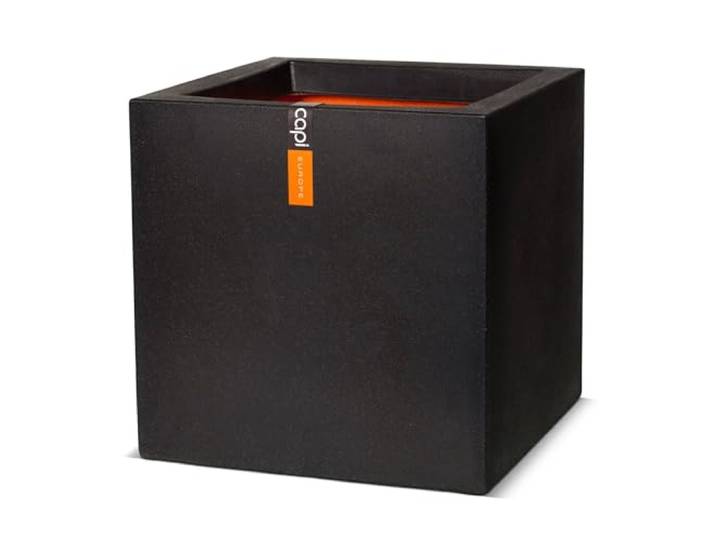 Capi Europe - Pot carré Smooth NL - 40x40 - Noir - Pot de Fleurs pour intérieur et extérieur - Cache-Pot - Pot de Plantation - Jardinière - Plastique - KBL903