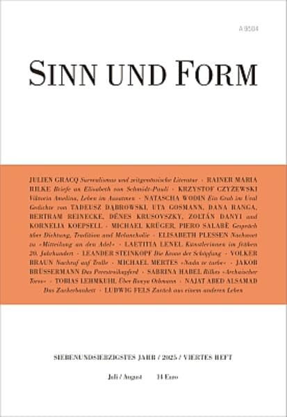 Sinn und Form 4/2025: Beiträge zur Literatur - Preis vom 04.10.2026 03:51:26 h