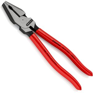 Knipex Kombizange 02 01 225, Kraft-Kombizange, 225 mm, schwarz atramentiert, kunststoffüberzogener Griff